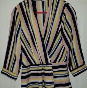 💥NY & CO Stripe Hi-Low Blouse